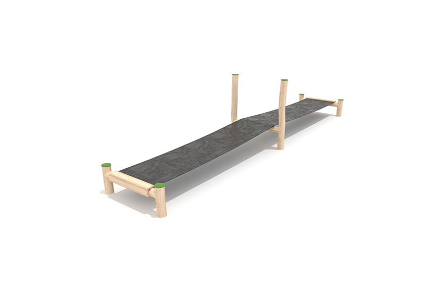 Laufbahn-Hüpfgurt aus Robinienholz 8 x1 m