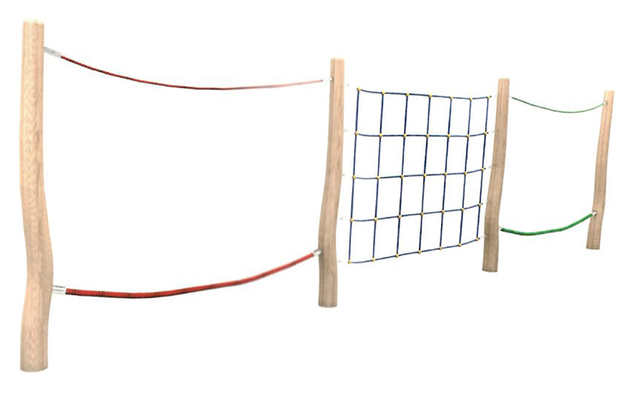 Balancierseil 2er mit Kletternetz, L: 9 m