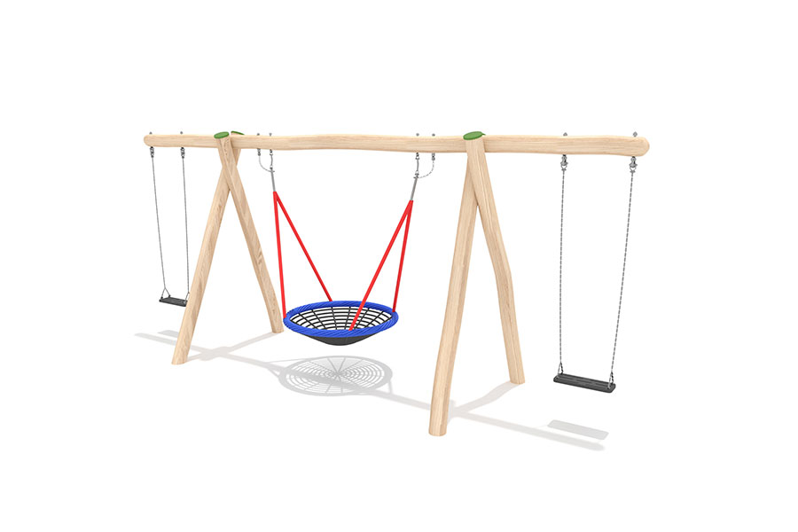 Vogelnestschaukel 3er, 2 Sicherheitsschaukelsitze