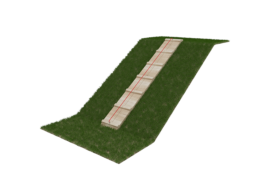 Bergsteigerrampe mit Halteseil L: 500 cm