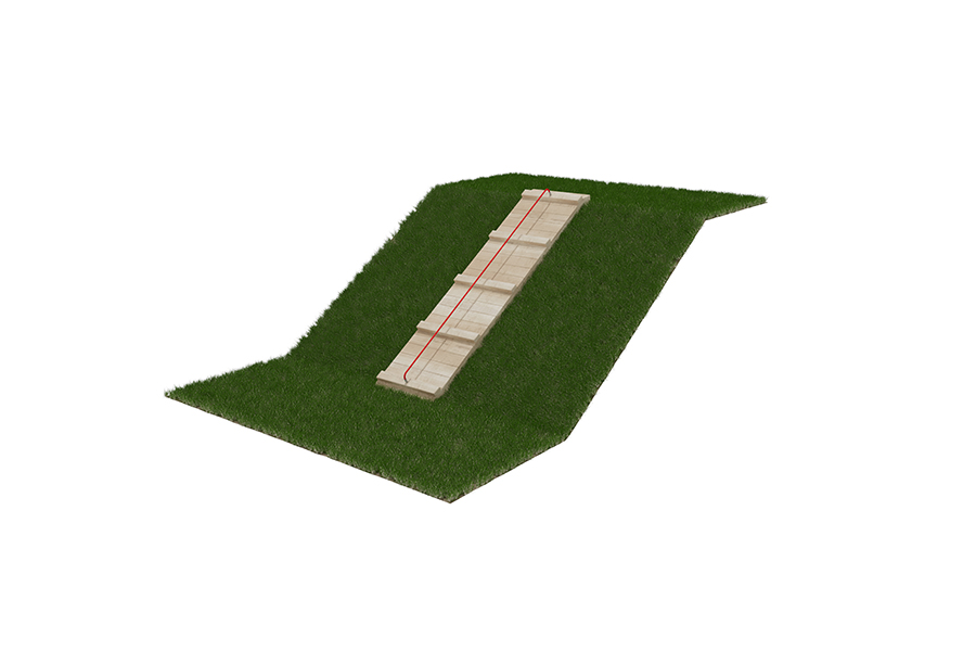 Bergsteigerrampe mit Halteseil L: 300 cm