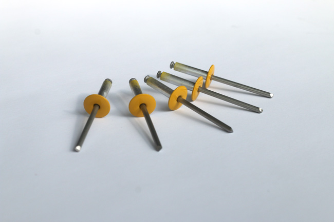 Nieten 5x30 gelb für Plattenstärke 15 mm