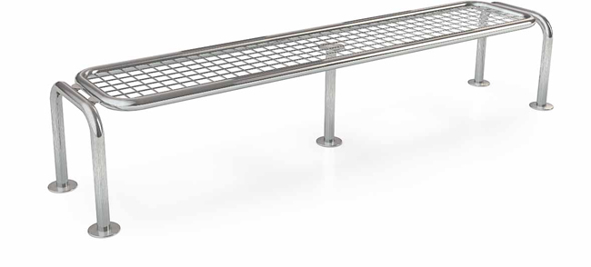Skaterbank mit Metallgitter, 200 cm, verzinkt