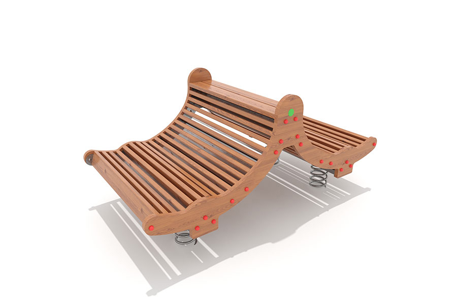 Doppelholzsofa auf Federn