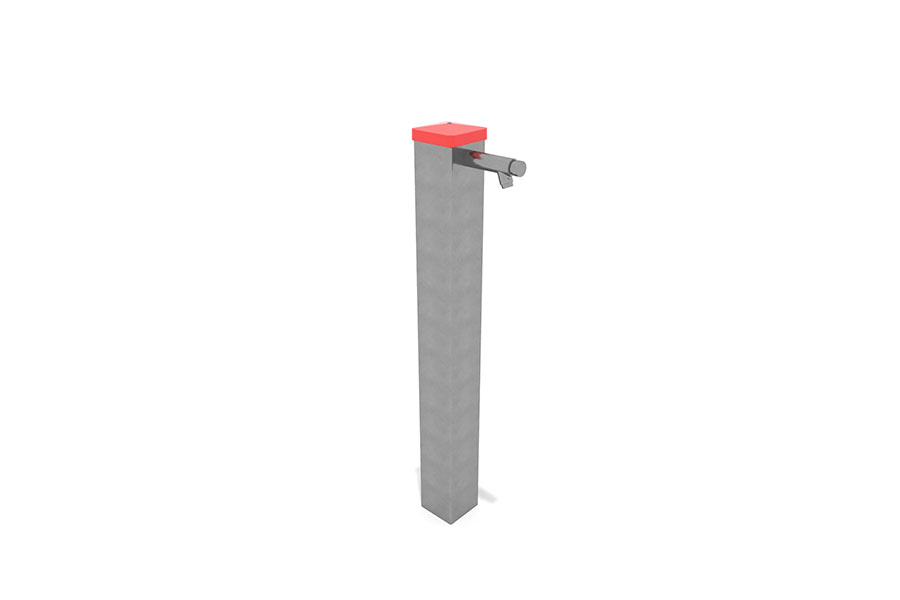 Wassersäule mit Druckknopf aus Edelstahl lang