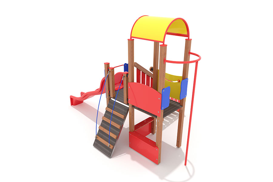 Turm Rondo Bambini 3 mit Spielhauseinbau