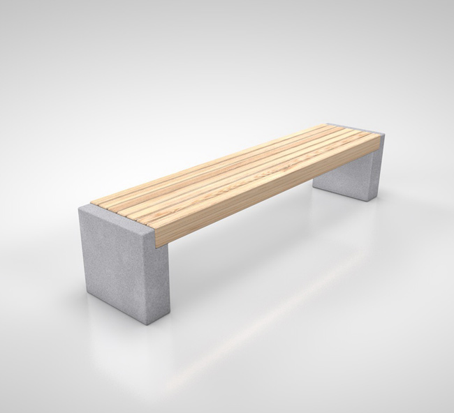 Bank Robust 6, Betonsockel, ohne Lehne