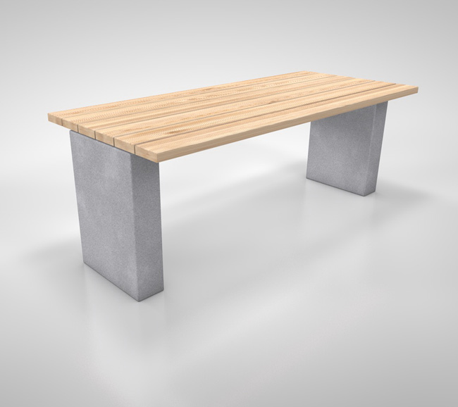 Tisch Robust TD, gerader Betonsockel
