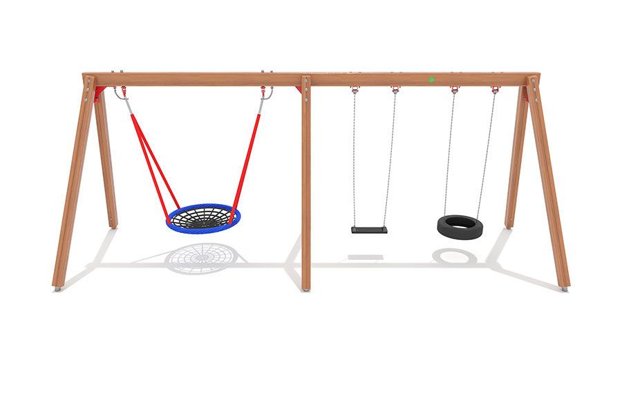 Vogelnestschaukelkombi 3er/Ø100cm/Reifen/Brett
