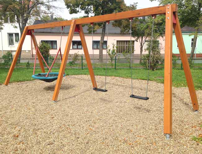 Vogelnestschaukelkombi 3er mit 2 Schaukelbrettern