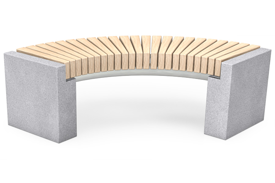 Bank Robust gebogen, Betonsockel