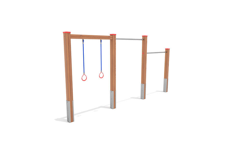 Rech mit Hangeln 3teilig, Höhe 180/180/140cm