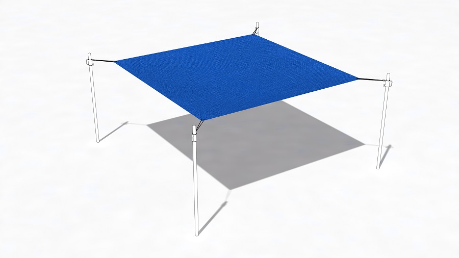 Sonnensegel Blue Ozean 330x330 cm ohne Patch