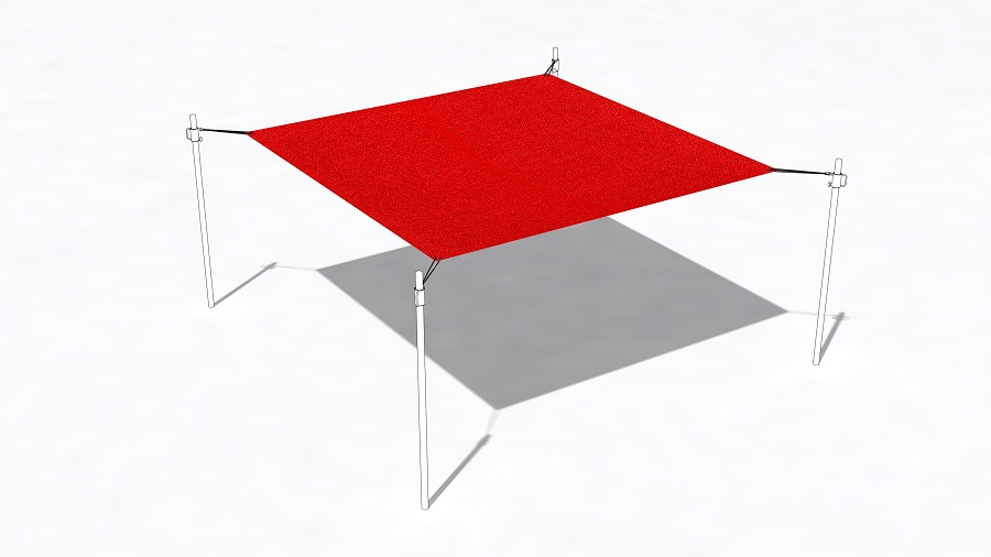 Sonnensegel Red Love 330x330 cm ohne Patch