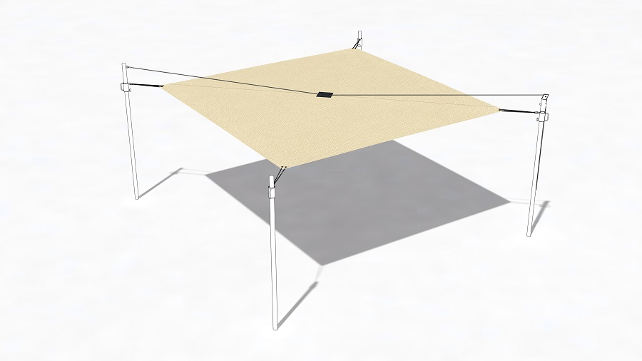 Sonnensegel Elfenbein 430x430 cm mit Patch