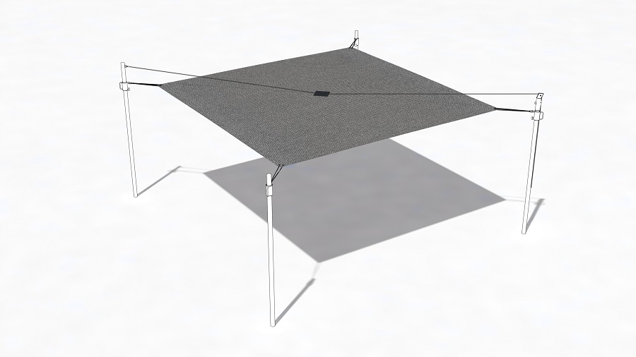 Sonnensegel Anthrazit 530x530 cm mit Patch
