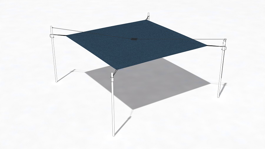 Sonnensegel Blue Sapphire 430x530 cm mit Patch