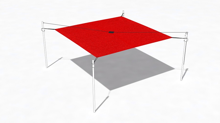 Sonnensegel Red Love 430x530 cm mit Patch