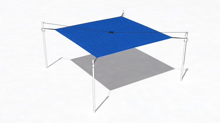 Sonnensegel Blue Ozean 530x630 cm mit Patch
