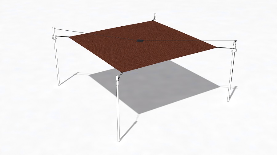 Sonnensegel Mocca 530x630 cm mit Patch