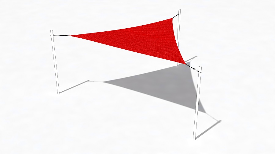 Sonnensegel Red Love dreieckig a=600 cm