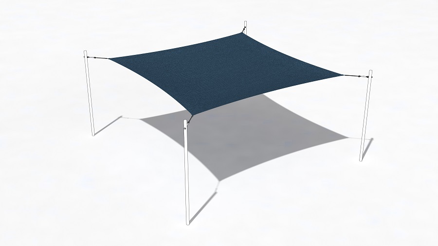 Sonnensegel Blue Sapphire 300x300 cm ohne Patch