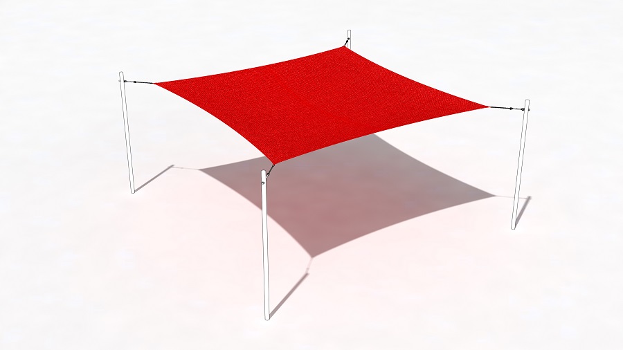 Sonnensegel Red Love 300x300 cm ohne Patch