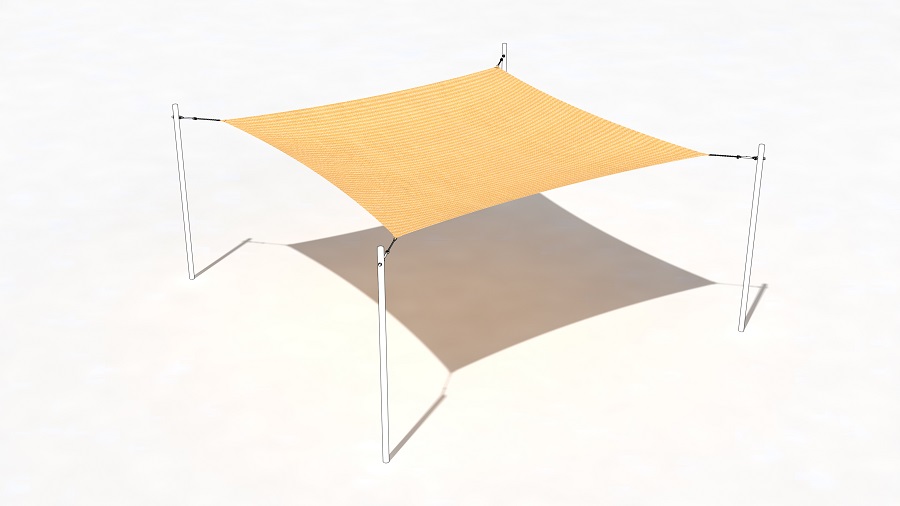 Sonnensegel Bahama Beige 400x400 cm ohne Patch