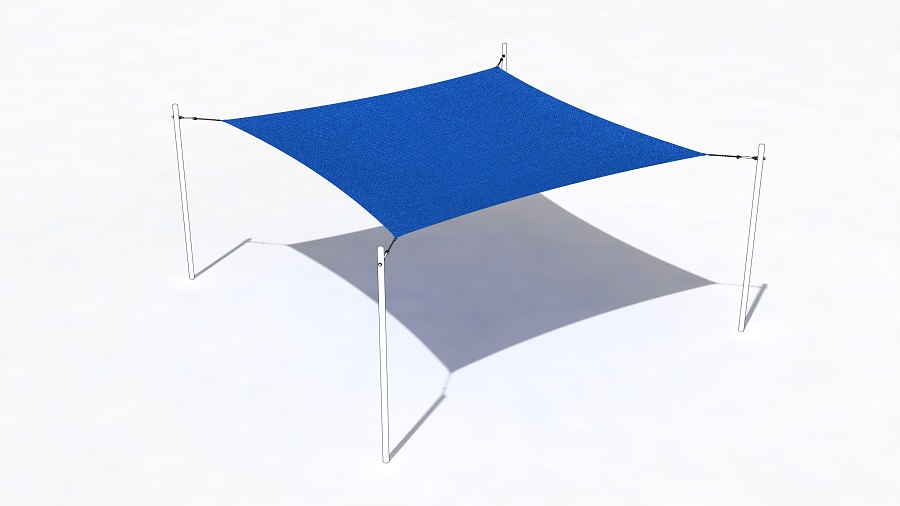 Sonnensegel Blue Ozean 400x400 cm ohne Patch