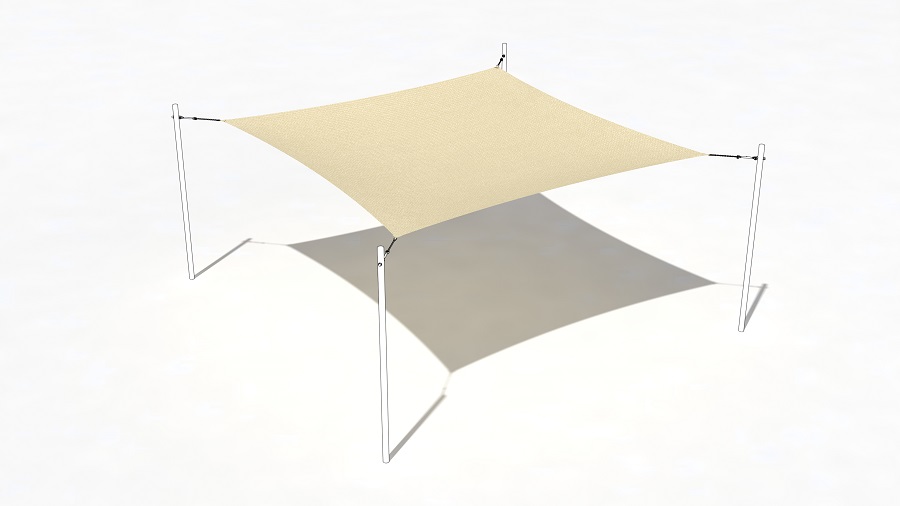 Sonnensegel Elfenbein 400x400 cm ohne Patch