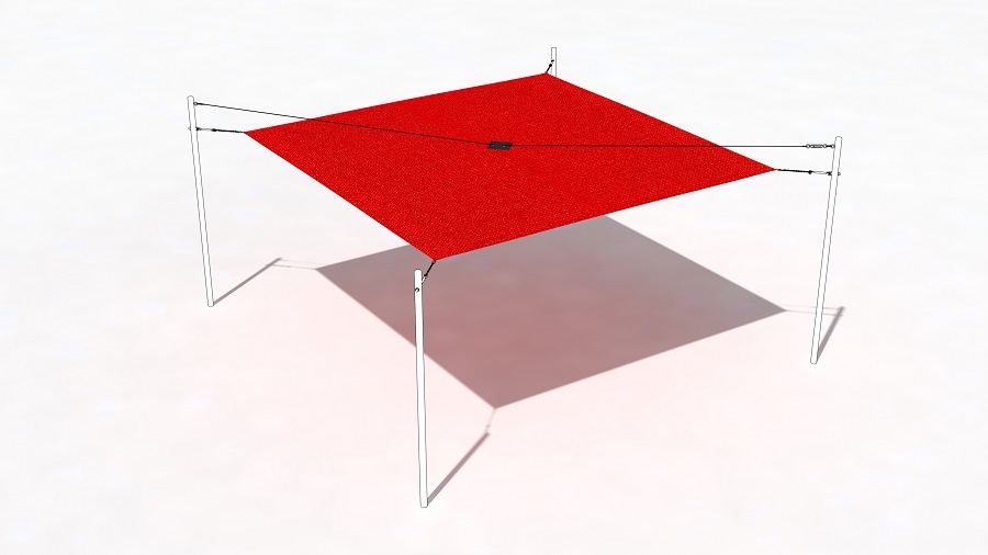 Sonnensegel Red Love 400x400 cm mit Patch