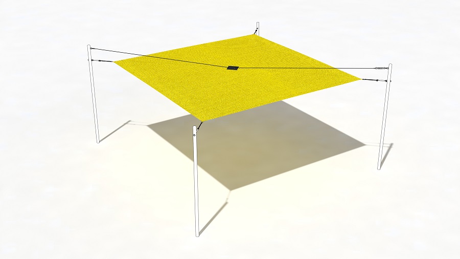 Sonnensegel Sunshine 400x400 cm mit Patch