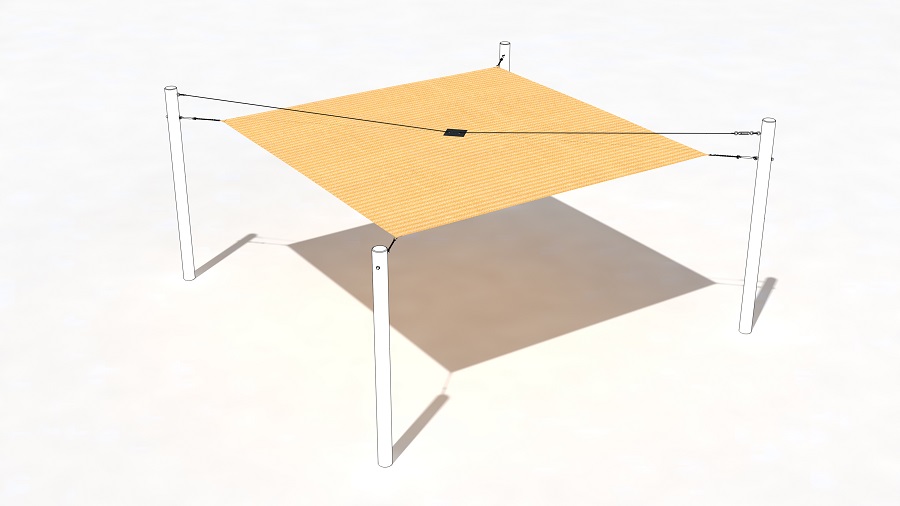 Sonnensegel Bahama Beige 500x500 cm mit Patch