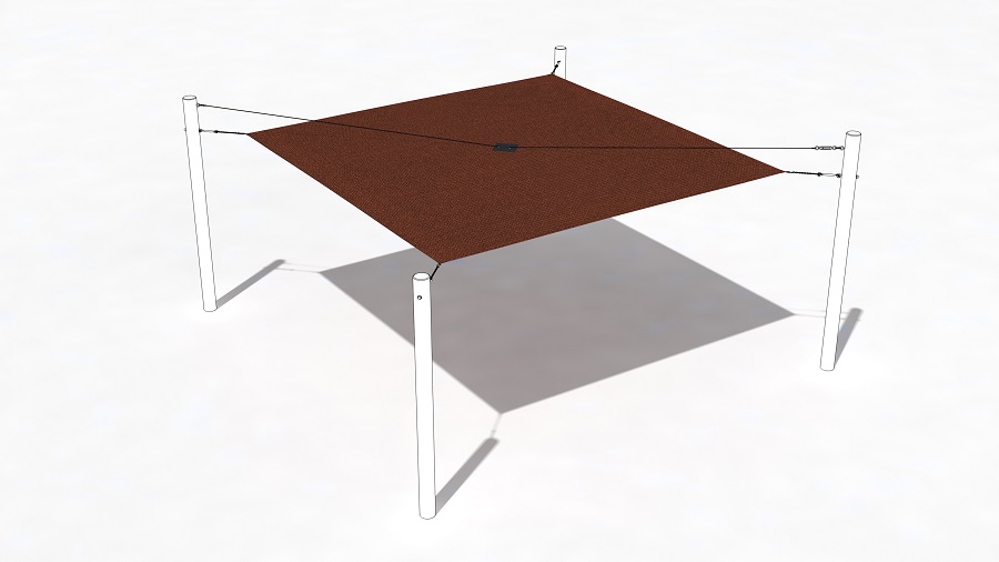 Sonnensegel Mocca 500x500 cm mit Patch