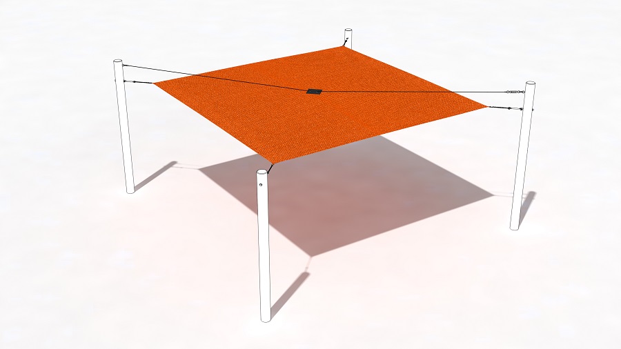 Sonnensegel Sunset Orange 500x500 cm mit Patch