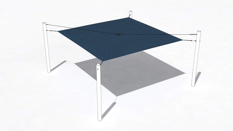 Sonnensegel Blue Sapphire 400x500 cm mit Patch