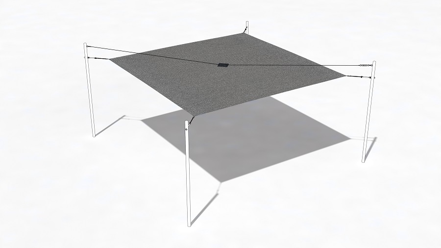 Sonnensegel Anthrazit 500x600 cm mit Patch
