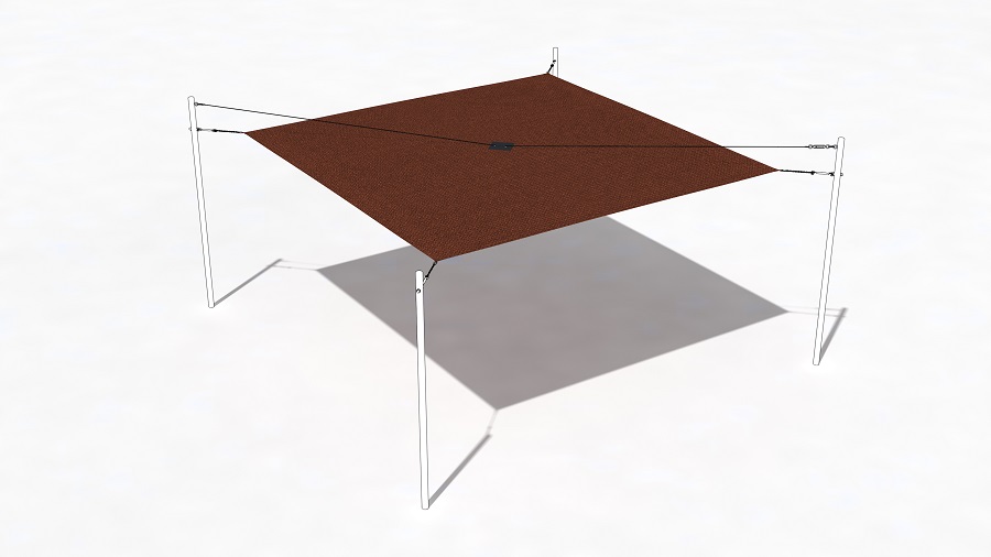 Sonnensegel Mocca 500x600 cm mit Patch