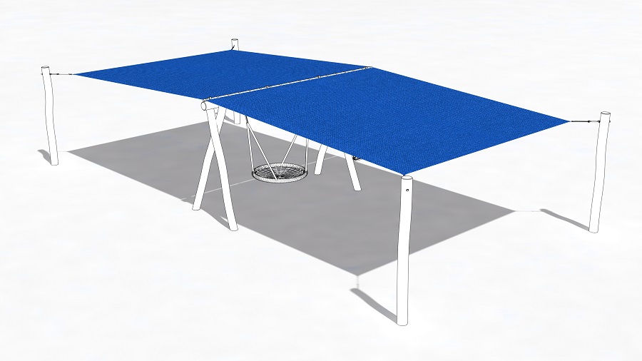 Sonnensegel Blue Ozean mit Ösen per m²