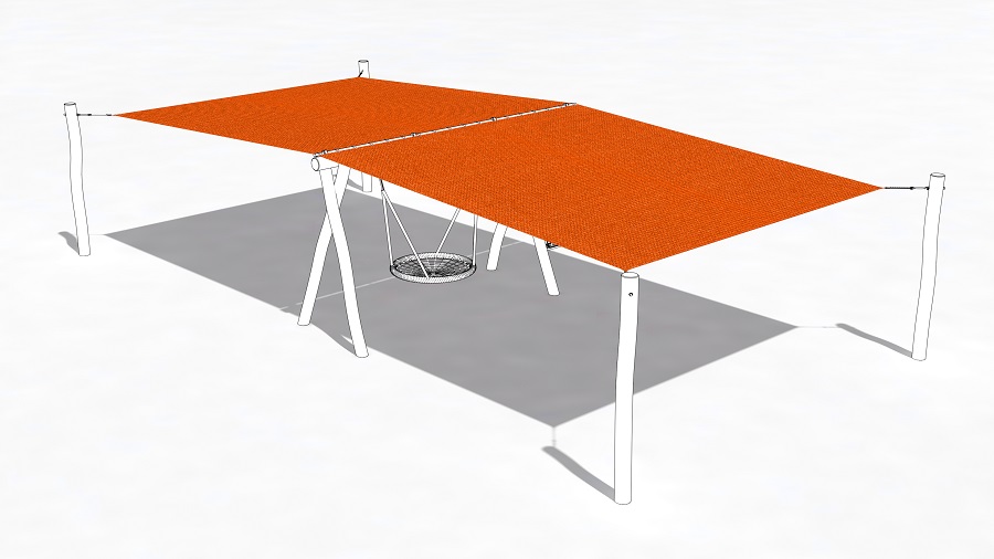 Sonnensegel Sunset Orange mit Ösen per m²