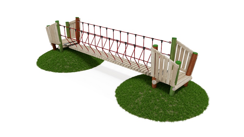 Hängebrücke mit Netz und Podest