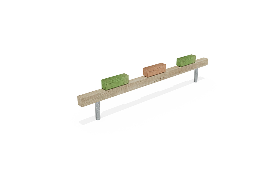 Quadratische Balken mit Holzblöcke M 250cm