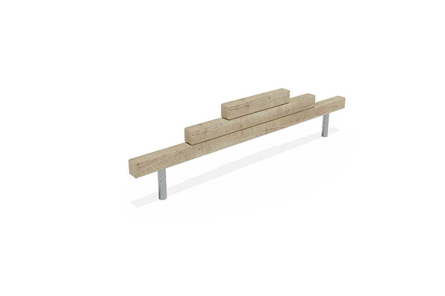 Quadratische Balken mit Holzstufen M 250cm