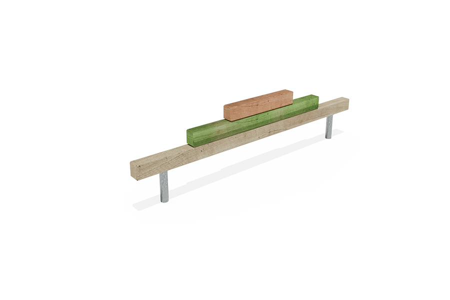 Quadratische Balken mit Holzstufen M 250cm