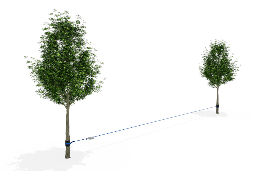 Slackline blau L: 1500 cm B: 5 cm Ratschengurt lang